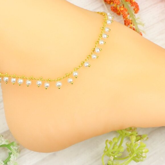 "Handmade Anklet – Elegant & Delicate Jewelry for Women | UNVRC1718 - Picture 7 of 10